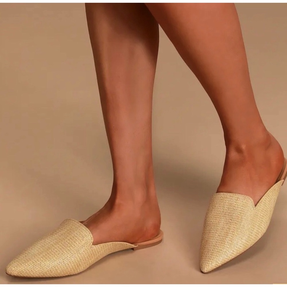 Lulus Raffia Mules Slides sandals